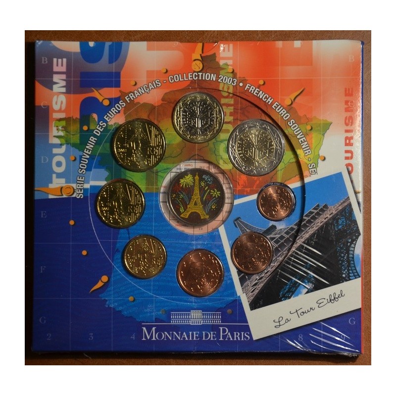 Euromince mince Francúzsko 2003 Eiffel sada 8 euromincí (BU)