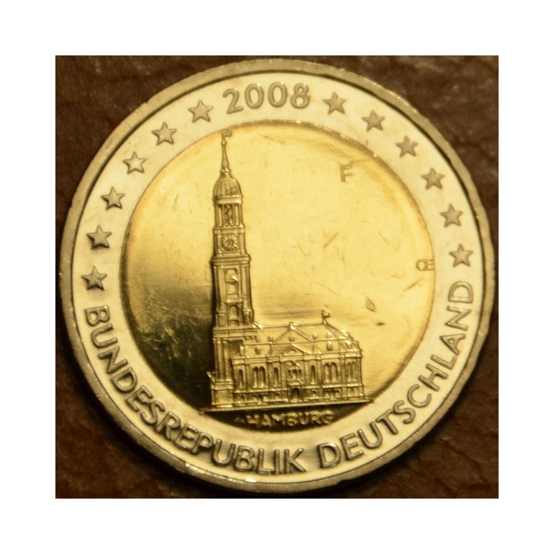 euroerme érme 2 Euro Németország 2008 \\"F\\" Hamburg: Szent Mihály...