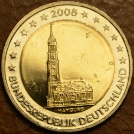 Euromince mince 2 Euro Nemecko 2008 \\"F\\" Hamburg: kostol sv. Mic...