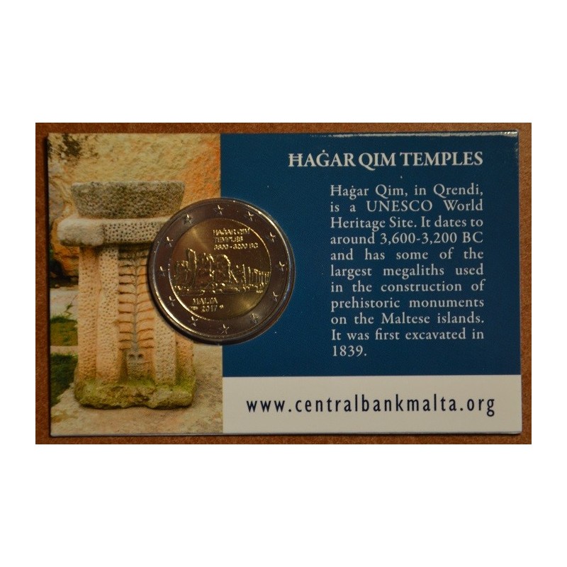 Euromince mince 2 Euro Malta 2017 - francúzska značka - Hagar Qim (...
