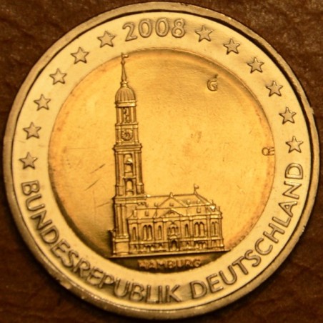 Euromince mince 2 Euro Nemecko 2008 \\"G\\" Hamburg: kostol sv. Mic...