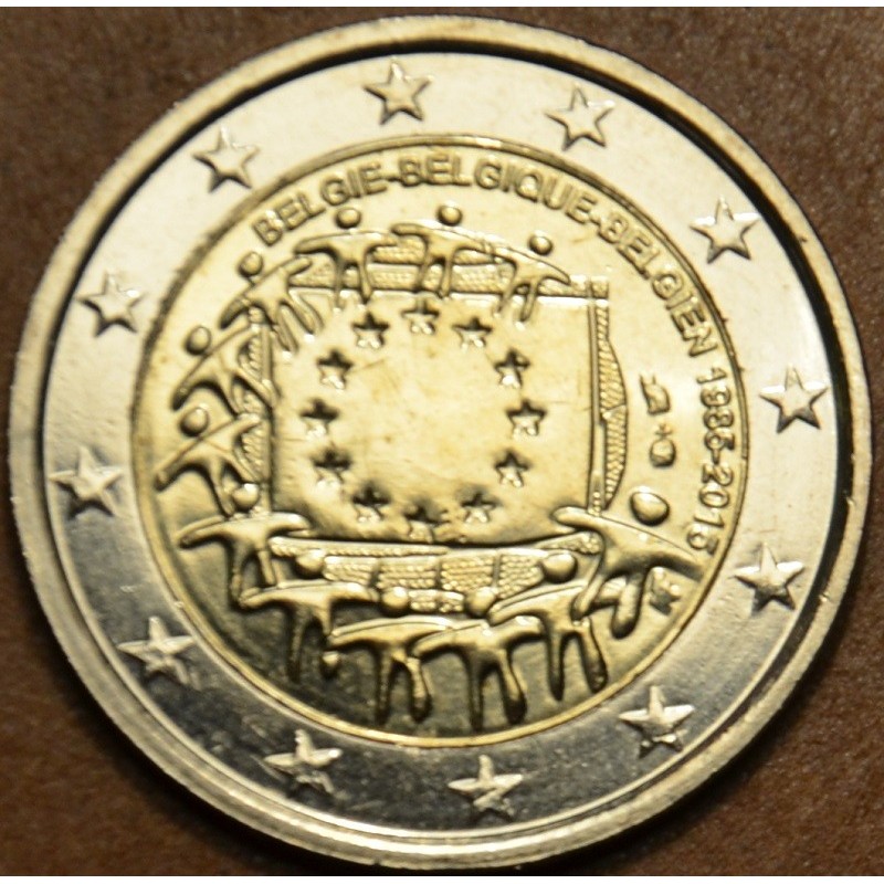Euromince mince Poškodená 2 Euro Belgicko 2015 - 30 rokov Europskej...