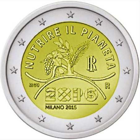 Euromince mince Poškodená 2 Euro Taliansko 2015 - EXPO Milano 2015 ...