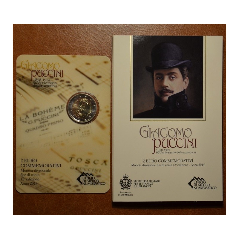 euroerme érme 2 Euro San Marino 2014 - Giacomo Puccini halálának 90...