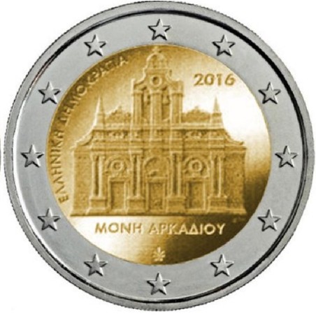 Euromince mince Poškodená 2 Euro Grécko 2016 - Kláštor Arkadi (UNC)