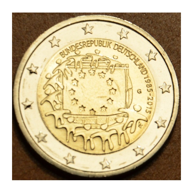Euromince mince Poškodená 2 Euro Nemecko \\"G\\" 2015 - 30 rokov Eu...