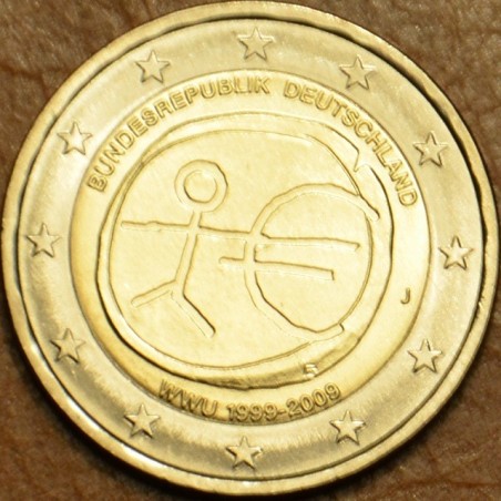 Euromince mince Poškodená 2 Euro Nemecko \\"J\\" 2009 - 10. výročie...
