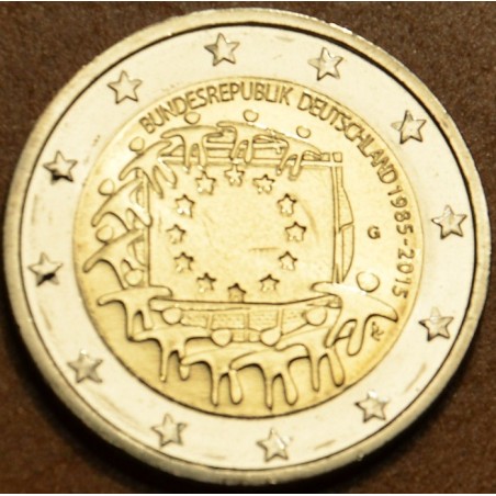 Euromince mince Poškodená 2 Euro Nemecko \\"J\\" 2015 - 30 rokov Eu...