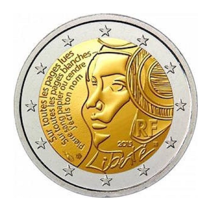 Euromince mince Poškodená 2 Euro Francúzsko 2015 - Sviatok federáci...