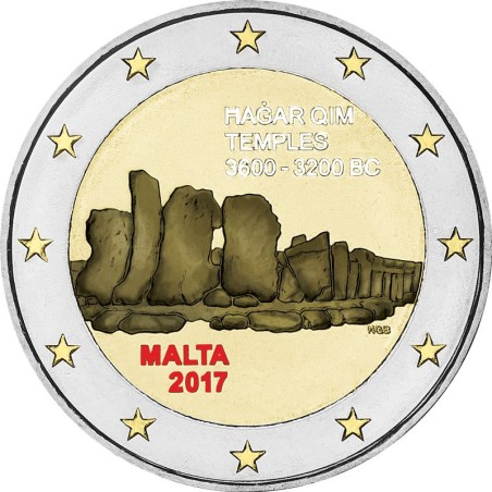 Euromince mince 2 Euro Malta 2017 - Hagar Qim (farebná UNC)