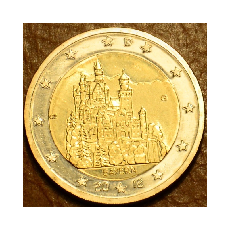 Euromince mince 2 Euro Nemecko 2012 \\"G\\" Bavorsko: Neuschwanstei...