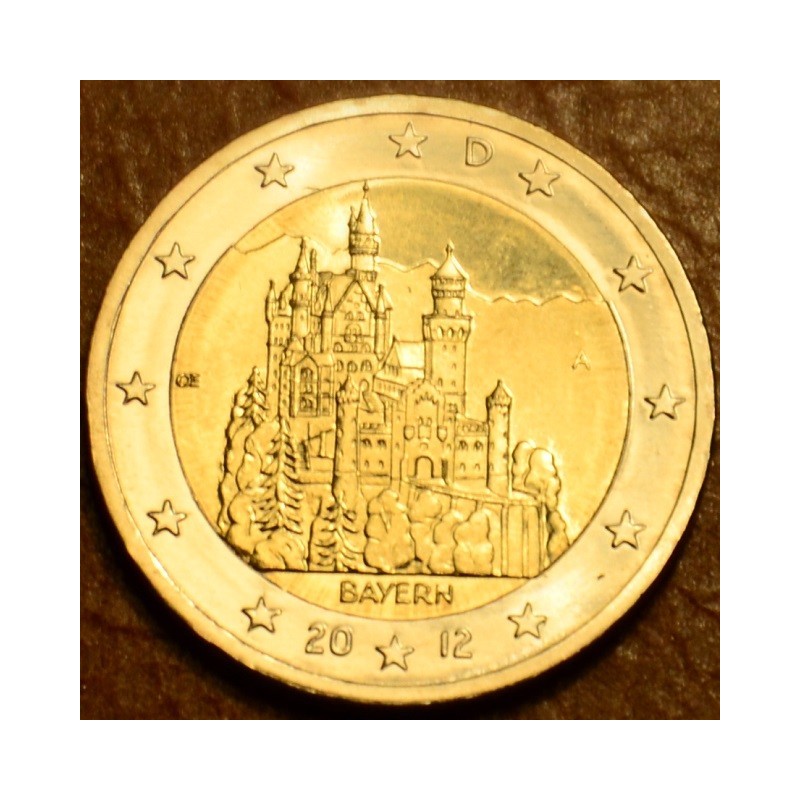Euromince mince 2 Euro Nemecko 2012 \\"A\\" Bavorsko: Neuschwanstei...