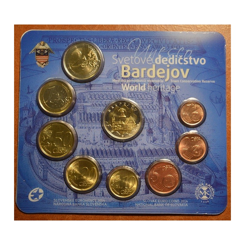 eurocoin eurocoins Set of Slovak coins 2014 \\"UNESCO - Bardejov\\"