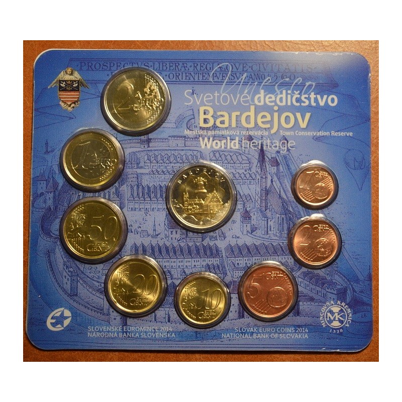 Euromince mince Súbor Slovenských mincí 2014 \\"UNESCO - Bardejov\\"