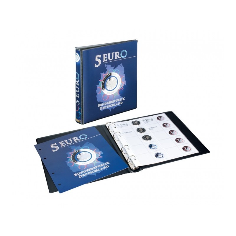 eurocoin eurocoins Lindner illustrated album for 5 Euro coins Germa...