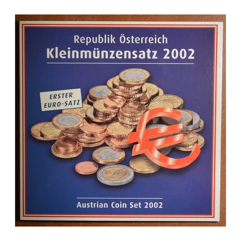 eurocoin eurocoins Austria 2002 set of 8 coins (BU)