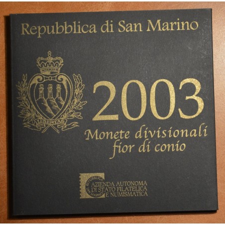 eurocoin eurocoins San Marino 2003 set with 5 Euro Ag coin (BU)