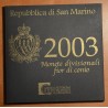 eurocoin eurocoins San Marino 2003 set with 5 Euro Ag coin (BU)