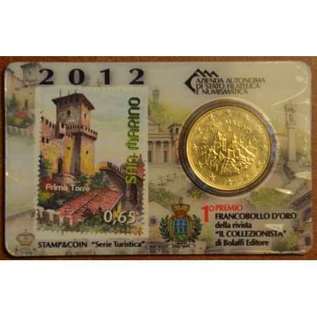euroerme érme 50 cent San Marino 2012 + bélyeg I. (BU)