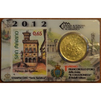 euroerme érme 50 cent San Marino 2012 + bélyeg V. (BU)