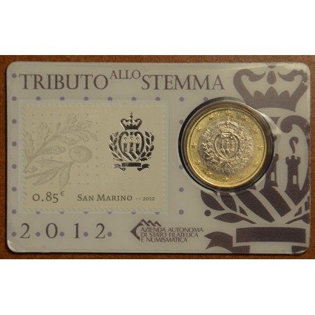 euroerme érme 1 Euro San Marino 2012 (BU kártya bélyeggel)