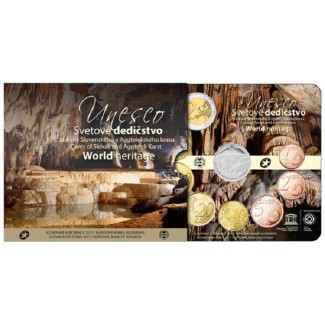 Euromince mince Súbor 8 Slovenských mincí 2017 - Unesco: Jaskyne Sl...