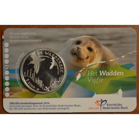 euroerme érme 5 Euro Hollandia Wadden 2016 (UNC kártya)