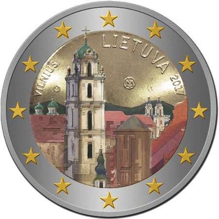 euroerme érme 2 Euro Litvánia 2017 - Vilnius (színezett UNC)