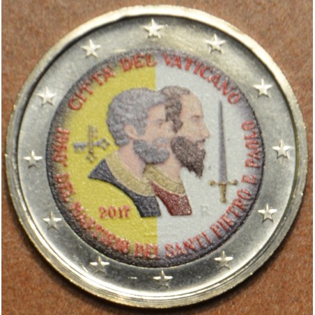 Euromince mince 2 Euro Vatikán 2017 - Svätý Peter a Pavol (farebná ...