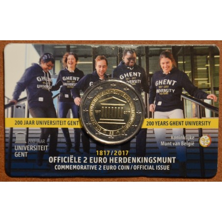 Euromince mince 2 Euro Belgicko 2017 - Univerzita v Gente (BU karta...