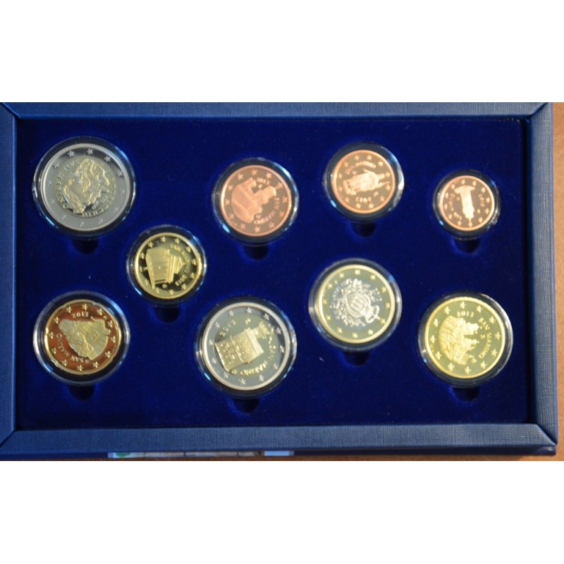eurocoin eurocoins Set of 9 Euro coins San Marino 2013 (Proof)