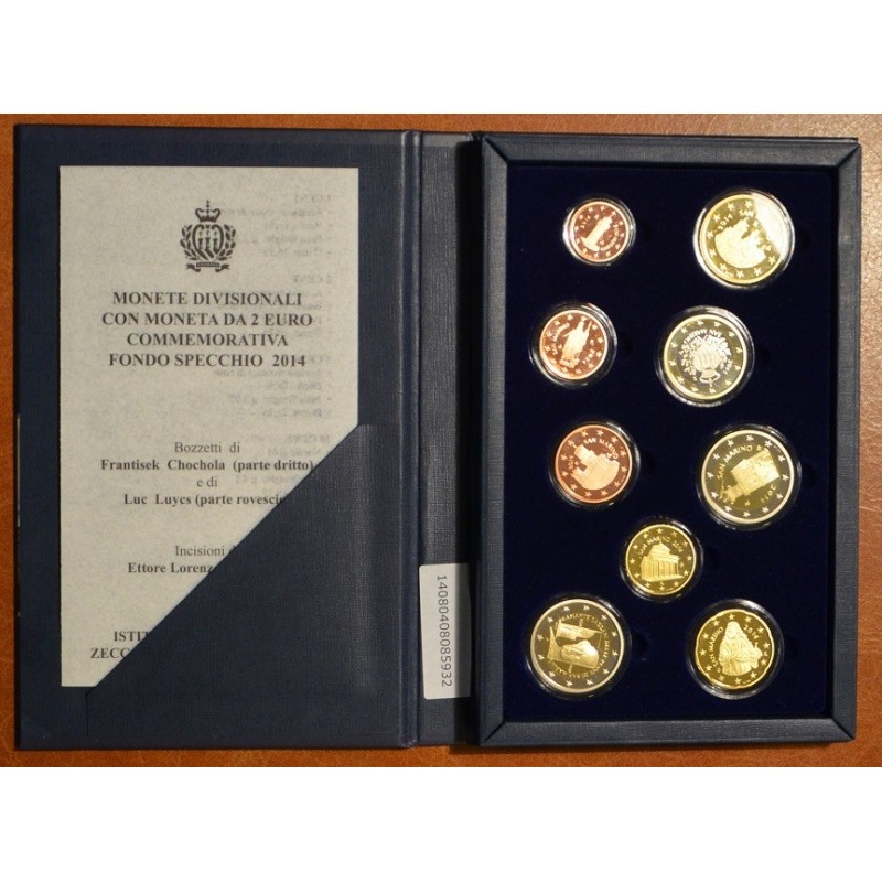 eurocoin eurocoins Set of 9 Euro coins San Marino 2014 (Proof)