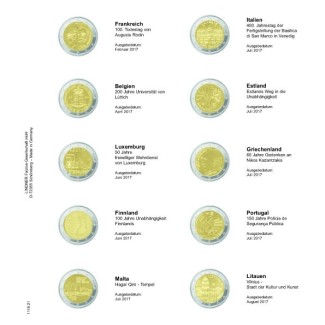 euroerme érme Lindner gyűjtőlap 2 Euros érmékre - 2017 (február - s...