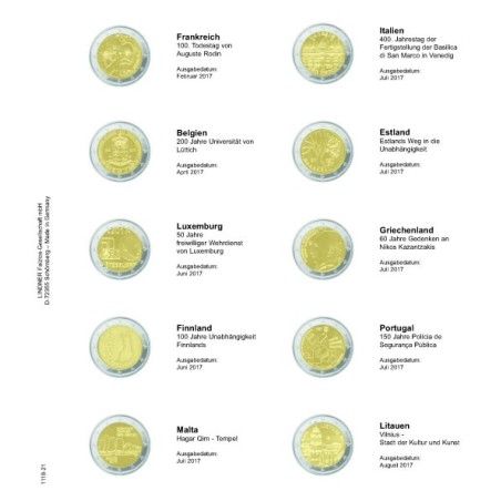 Euromince mince Strana 21. do Lindner albumu na 2 Euro mince (Febru...