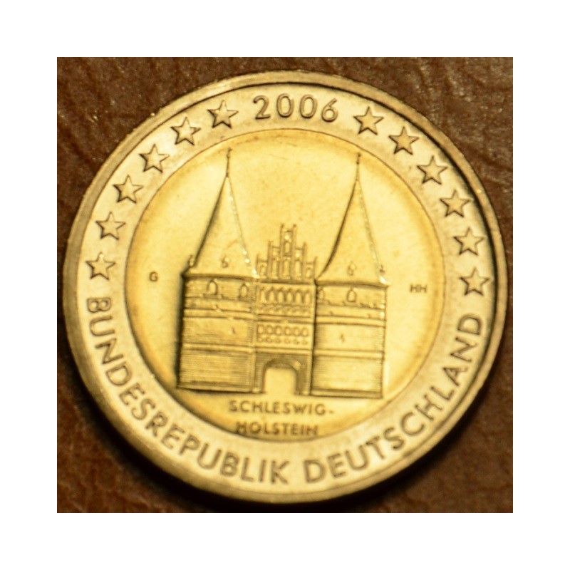 Euromince mince 2 Euro Nemecko 2006 \\"G\\" Holstentor v Lübecku / ...