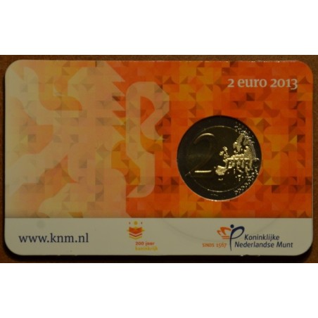 euroerme érme 2 Euro Hollandia 2013 - 200 éves a királyság (BU kártya)