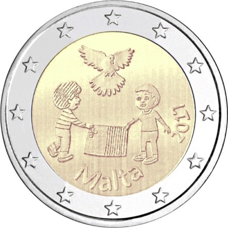 euroerme érme 2 Euro Málta 2017 - francia verjegy - Együttérzés a g...