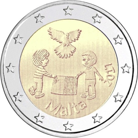 Euromince mince 2 Euro Malta 2017 - francúzska značka - Solidarita ...