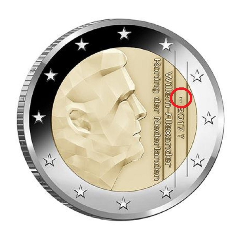 Euromince mince 2 Euro Holandsko 2017 - Nový znak \\"most\\" (UNC)