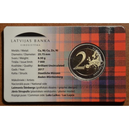 eurocoin eurocoins 2 Euro Latvia 2017 - Kurzeme (BU card)