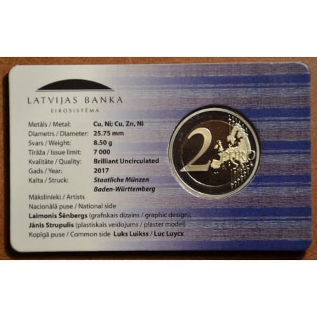 euroerme érme 2 Euro Lettország 2017 - A Latgale régió (BU kártya)