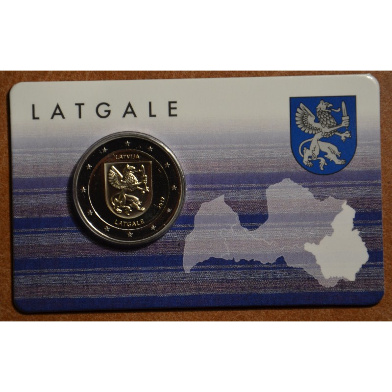 Euromince mince 2 Euro Lotyšsko 2017 - Región Latgale (BU karta)