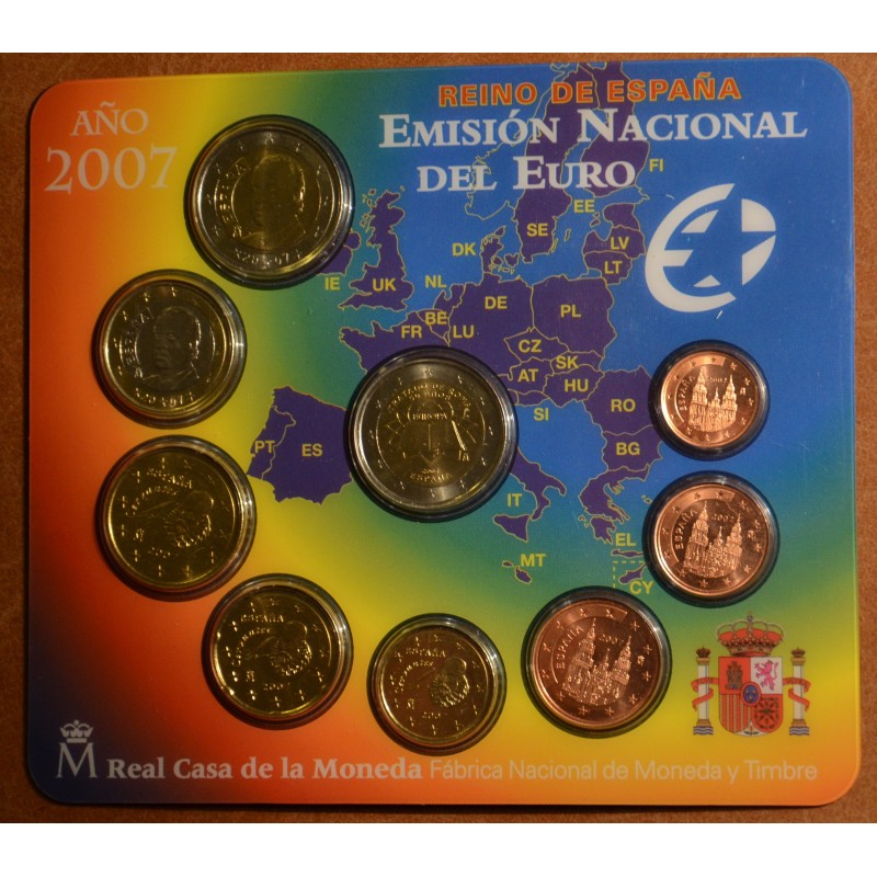 Euromince mince Súbor 9 Španielskych mincí 2007 (BU)