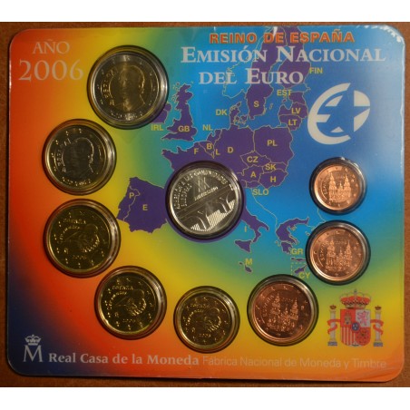 eurocoin eurocoins Official set of 9 Spanish coins 2006 (BU)