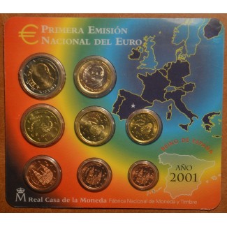 Euromince mince Súbor 8 Španielskych mincí 2001 (BU)