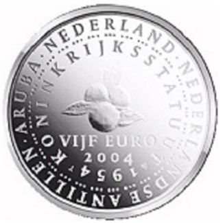 euroerme érme 5 Euro Hollandia 2004 - A királyság évfordulója (UNC)