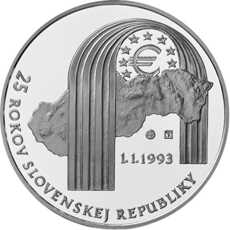 Euromince mince 25 Euro Slovensko 2018 - 25. výročie vzniku (BU)