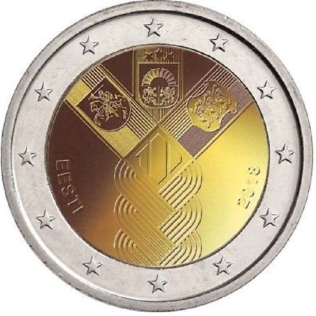euroerme érme 2 Euro Észtország 2018 - A balti államok függetlenség...