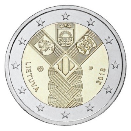 Euromince mince 2 Euro Litva 2018 - 100 rokov nezávislosti pobaltsk...