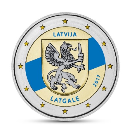 euroerme érme 2 Euro Lettország 2017 - A Latgale régió (színezett UNC)